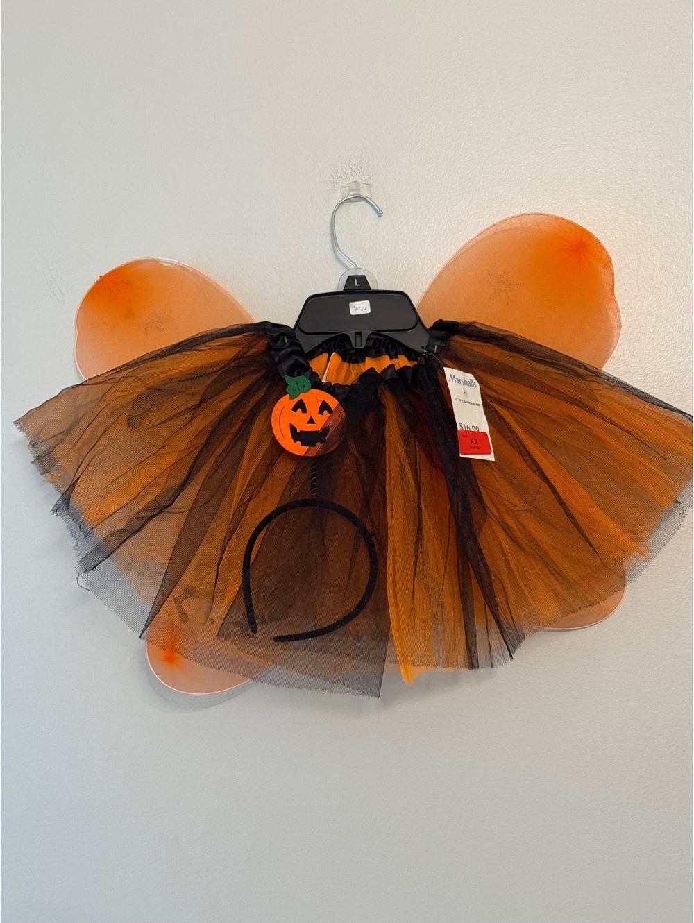 Maddie Halloween Pumpkin Tutu Skirt and Orange Fairy Wings Costume Set